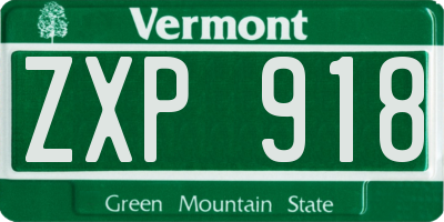 VT license plate ZXP918