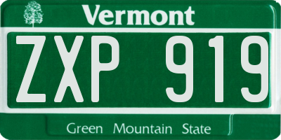 VT license plate ZXP919