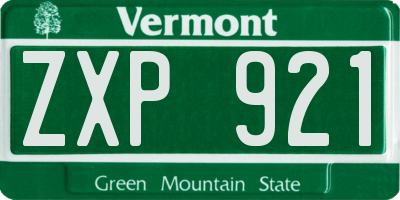 VT license plate ZXP921