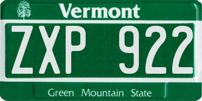 VT license plate ZXP922