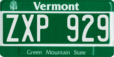 VT license plate ZXP929