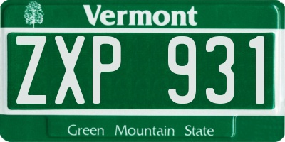 VT license plate ZXP931