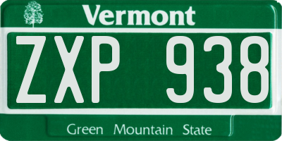 VT license plate ZXP938