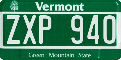 VT license plate ZXP940