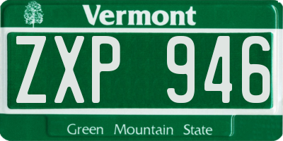VT license plate ZXP946