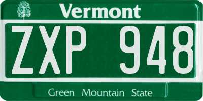 VT license plate ZXP948