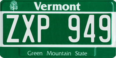 VT license plate ZXP949