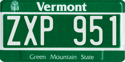 VT license plate ZXP951