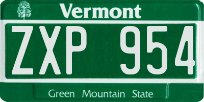 VT license plate ZXP954