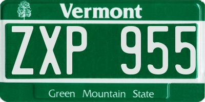 VT license plate ZXP955