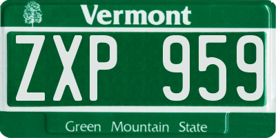 VT license plate ZXP959