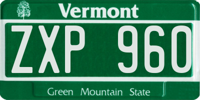 VT license plate ZXP960