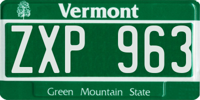 VT license plate ZXP963
