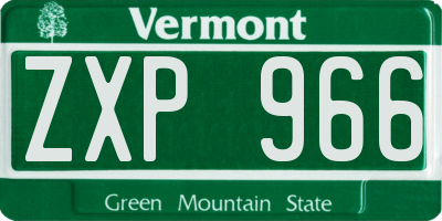 VT license plate ZXP966