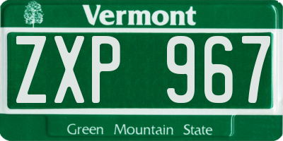 VT license plate ZXP967