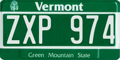 VT license plate ZXP974