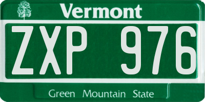 VT license plate ZXP976
