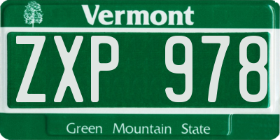 VT license plate ZXP978