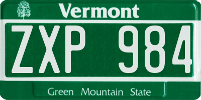 VT license plate ZXP984
