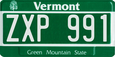 VT license plate ZXP991