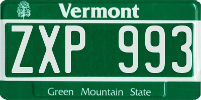 VT license plate ZXP993