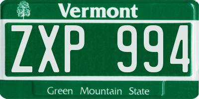 VT license plate ZXP994