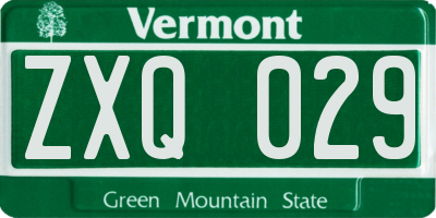 VT license plate ZXQ029