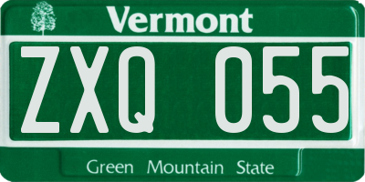 VT license plate ZXQ055