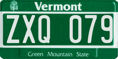VT license plate ZXQ079