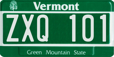 VT license plate ZXQ101