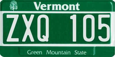 VT license plate ZXQ105