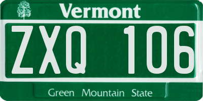 VT license plate ZXQ106