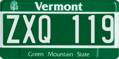 VT license plate ZXQ119