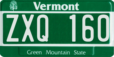 VT license plate ZXQ160