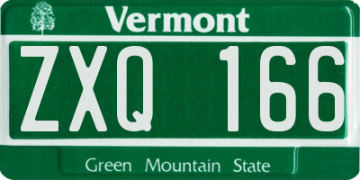 VT license plate ZXQ166