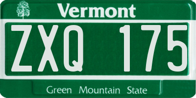 VT license plate ZXQ175