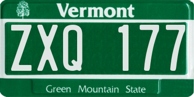 VT license plate ZXQ177