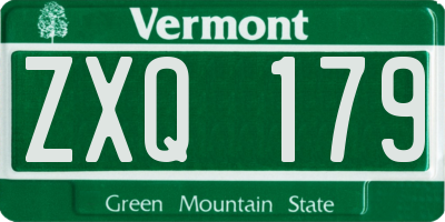 VT license plate ZXQ179