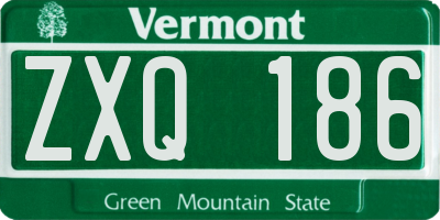 VT license plate ZXQ186