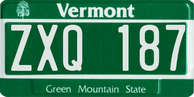VT license plate ZXQ187