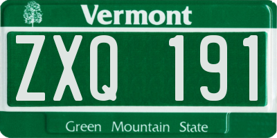 VT license plate ZXQ191