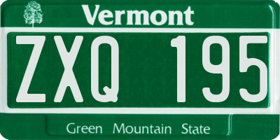 VT license plate ZXQ195