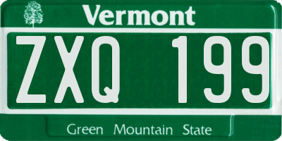 VT license plate ZXQ199