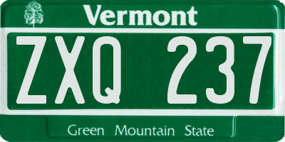 VT license plate ZXQ237