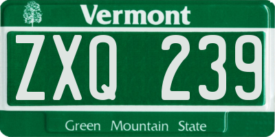 VT license plate ZXQ239