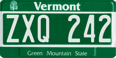 VT license plate ZXQ242