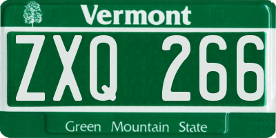 VT license plate ZXQ266