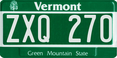 VT license plate ZXQ270