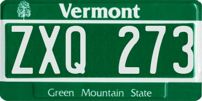 VT license plate ZXQ273