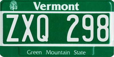 VT license plate ZXQ298